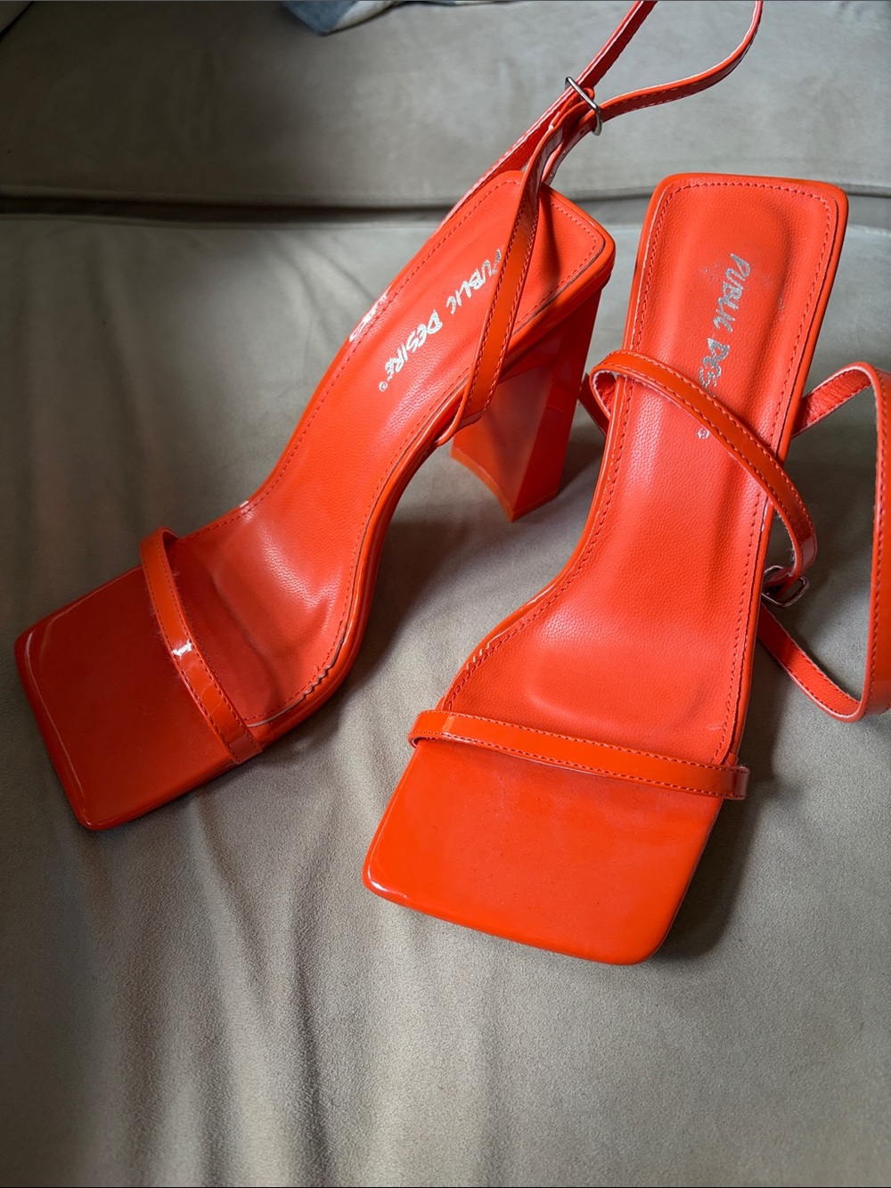 asos public desire orange heels size 9